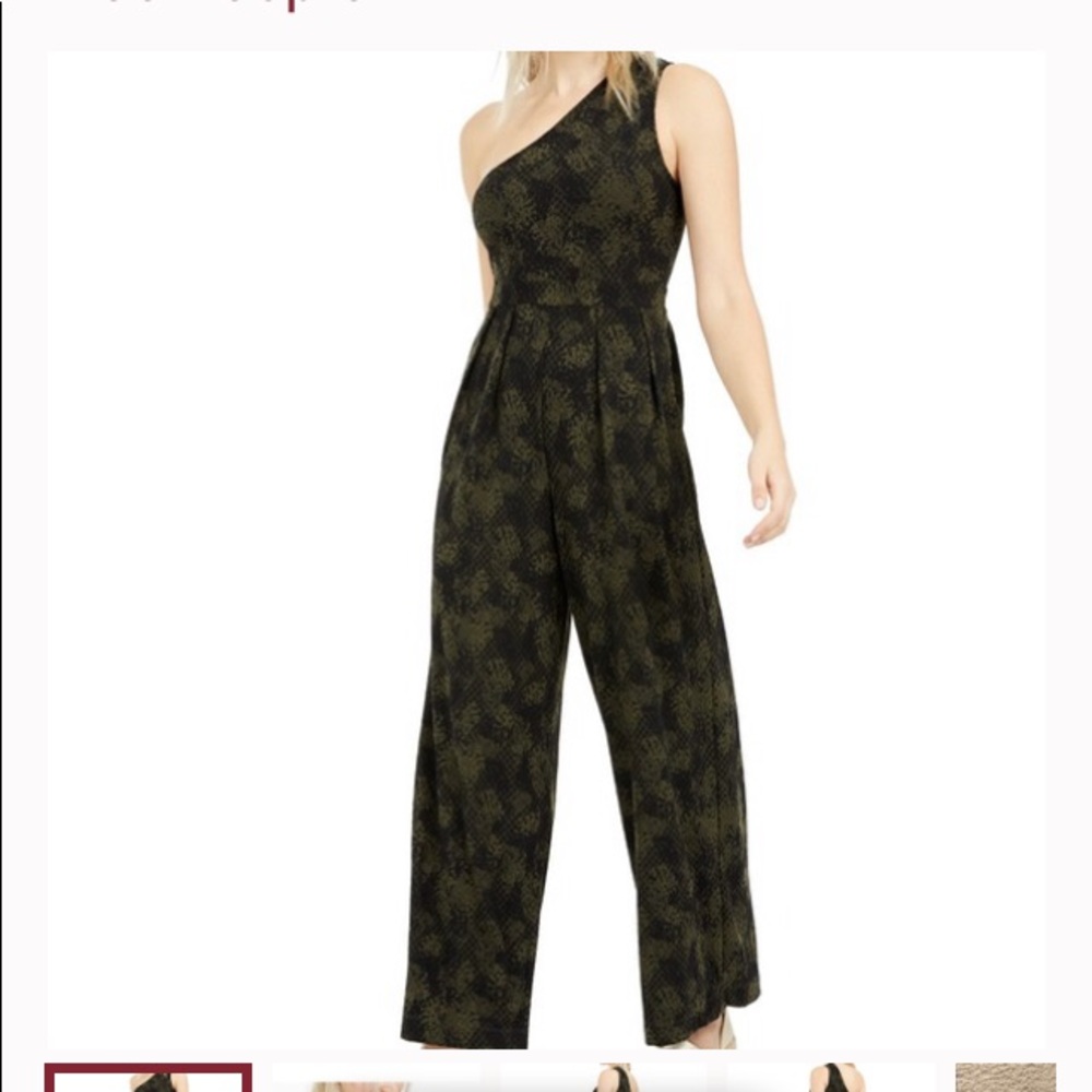 Free people maya one shoulder wide leg jumpsuits